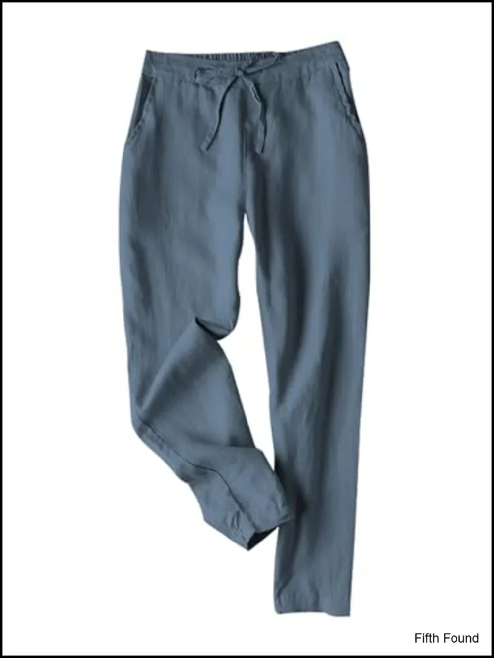 High Waisted Drawstring Linen Pants with Pockets